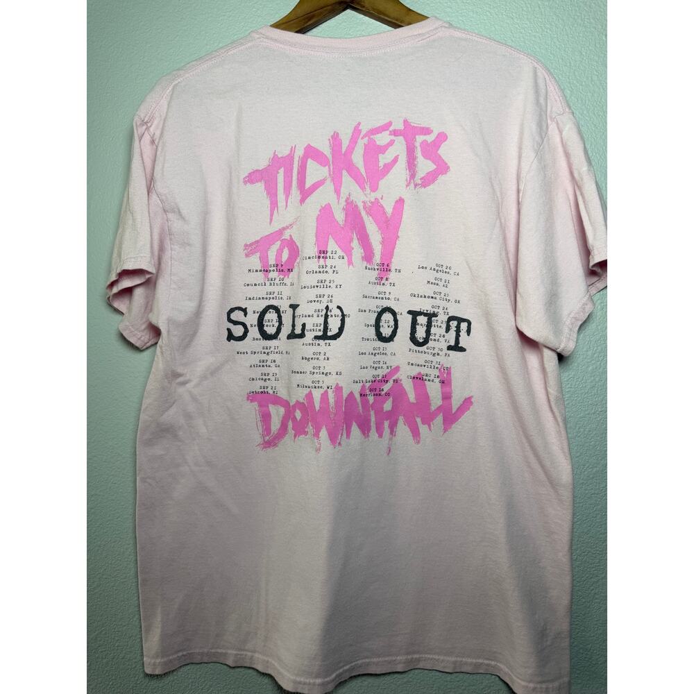Tickets To My Downfall Tour Tee Pink Graphic T Shirt MGK Pop Punk Medium